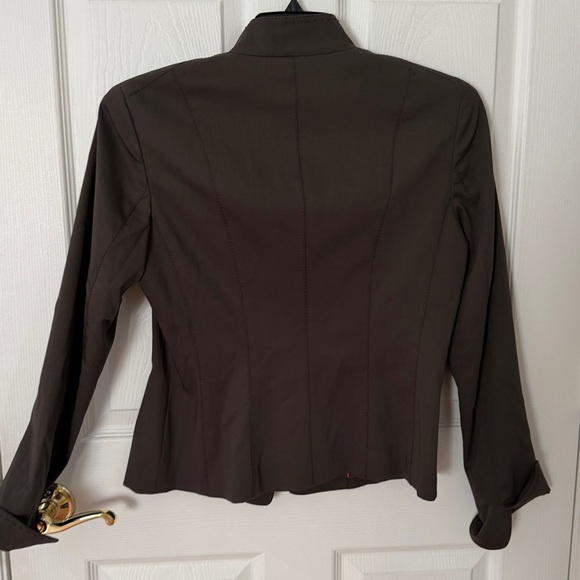 Elie Tahari Dark Brown Women's Blazer military fitted medium - Picture 4 of 4